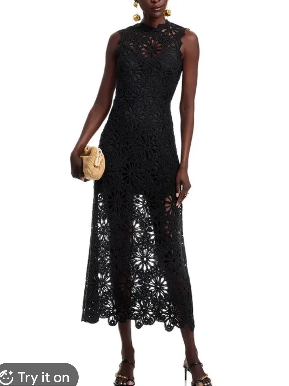 Aqua Black  Crochet Maxi Dress NWTs sz medium